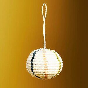 Anthropologie 9 Piece Woven Raffia Bauble Ornament